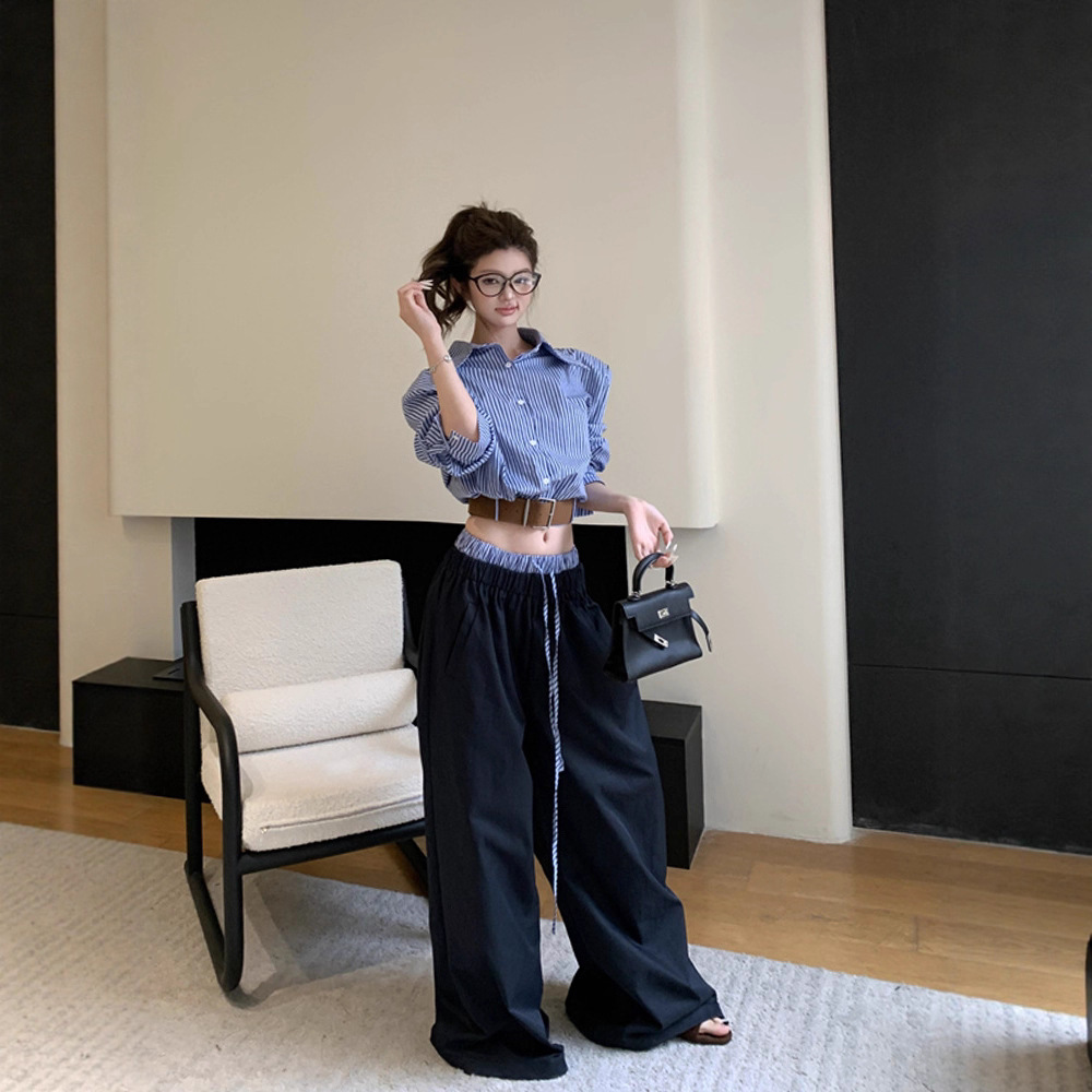 依之萌2025新款秋装两件套女蓝色