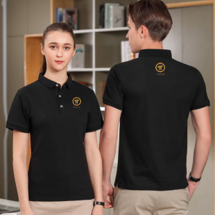 Pi Network游龙说派币友棒球翻领短袖T恤定制纯棉培训班印字logo