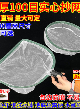 实心100目捞鱼网养殖水产捞鱼苗虾苗鱼虫过滤浮沫等防磨包边网头