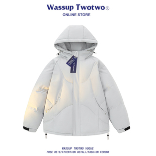 连帽棉衣男宽松保暖防风时尚 WASSUP 新款 TWO2025冬季 潮流外套 TWO