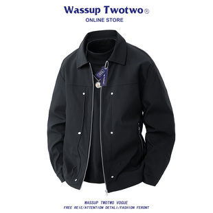 工装 TWO美式 高街男款 2025春秋季 翻领夹克百搭外套 WASSUP 时尚 TWO