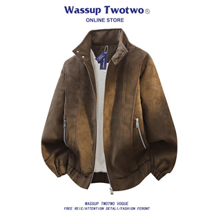 皮衣工装 WASSUP 复古飞行皮夹克男加绒加厚秋冬季 TWO美式 外套 TWO