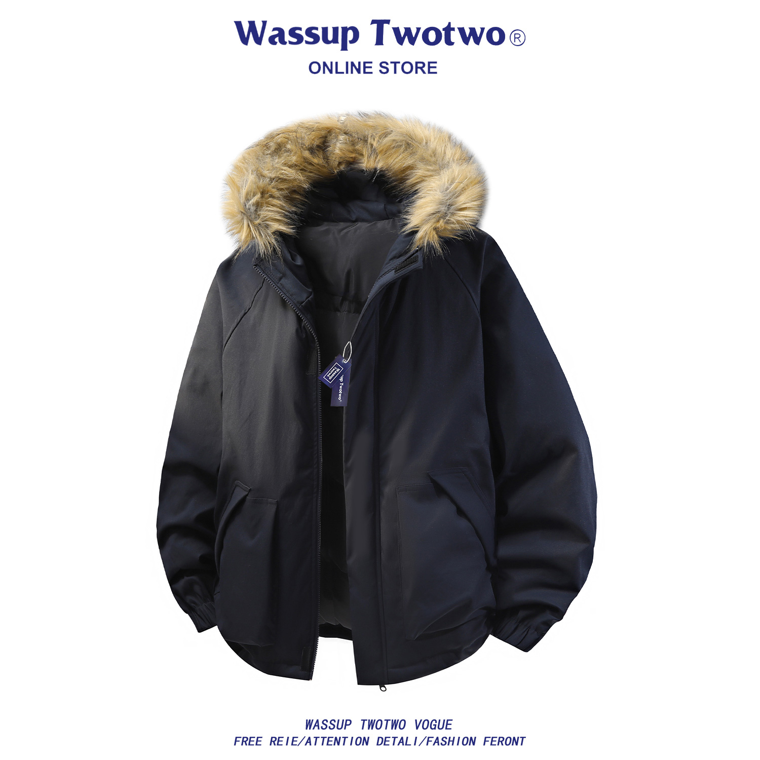 WASSUPTWO情侣加厚保暖羽绒服