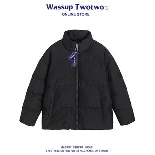 加厚冬季 WASSUP 立领羽绒服男款 TWO美式 情侣保暖鸭绒轻薄外套 TWO