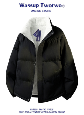 WASSUP TWO TWO2025新款百搭宽松原创情侣款面包服潮牌棉袄棉服男