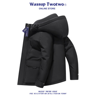 TWO 白鸭绒冬装 TWO加厚羽绒服男短款 新款 保暖外套 2025冬季 WASSUP