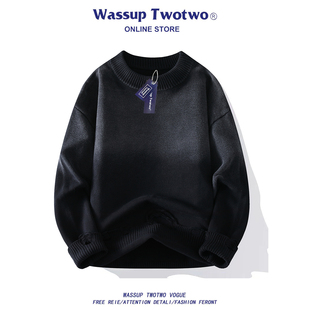 男毛衣渐变色圆领潮牌针织休闲针织衫 WASSUP 冬季 TWO2025新款 TWO