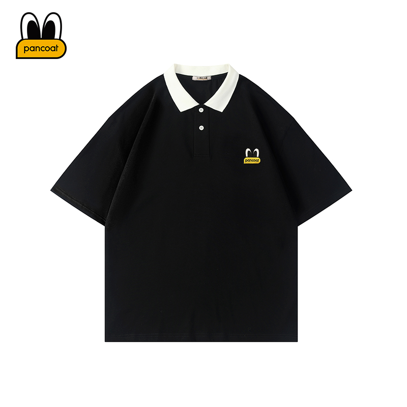 PANCOAT 夏季潮流POLO衫男新款日系潮牌翻领短袖宽松休闲短袖t恤