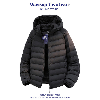 WASSUP TWO TWO轻薄立领排骨羽绒服男款冬季保暖加绒百搭常规外套