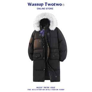 秋冬季 WASSUP 座山雕羽绒棉服男款 TWO中长款 加厚保暖棉服外套 TWO