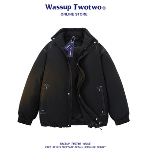 棉衣外套男宽松潮流百搭防风保暖立领棉服 TWO秋冬新款 WASSUP TWO