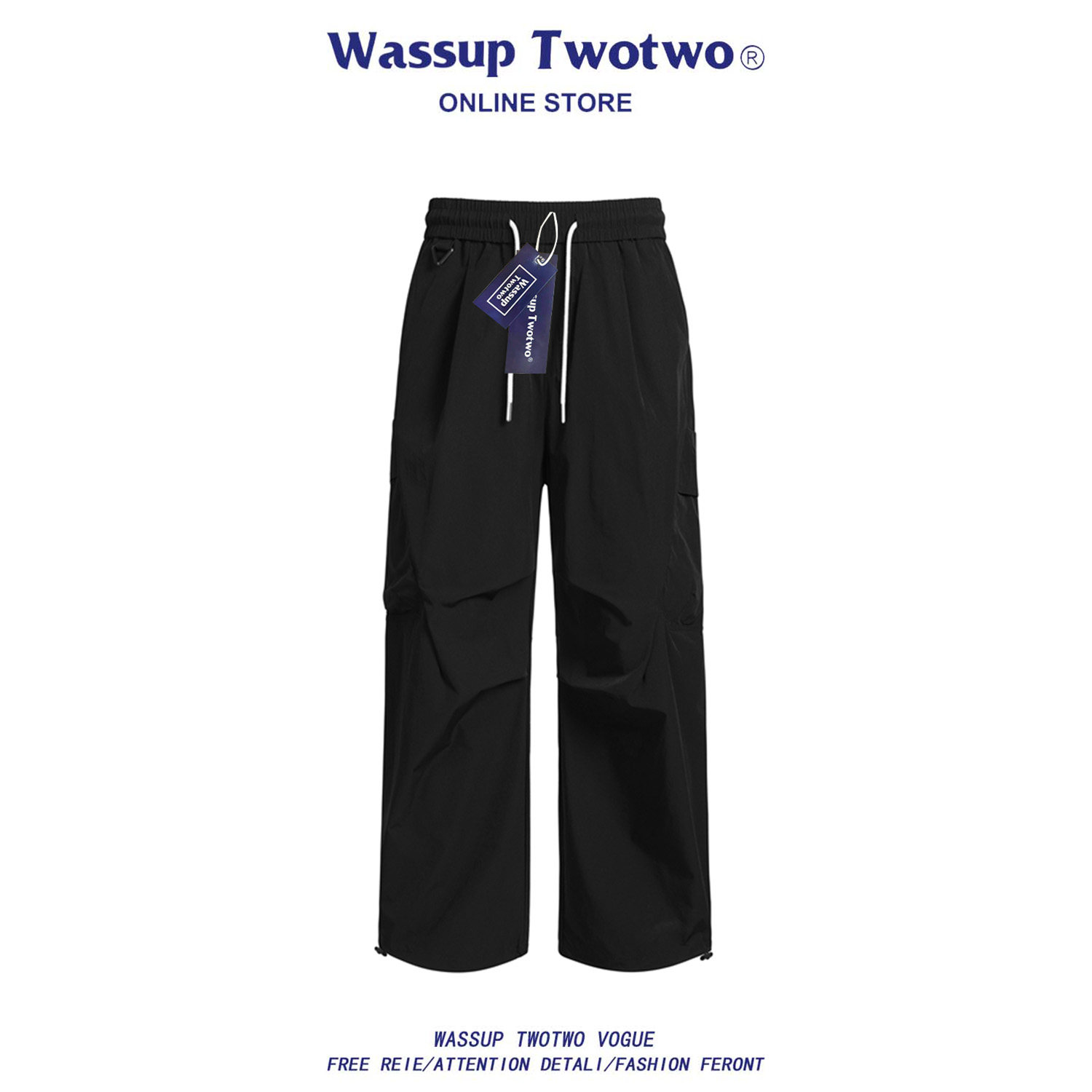 WASSUP TWO TWO美式直筒工装裤男款春秋2026新款宽松休闲冲锋裤子
