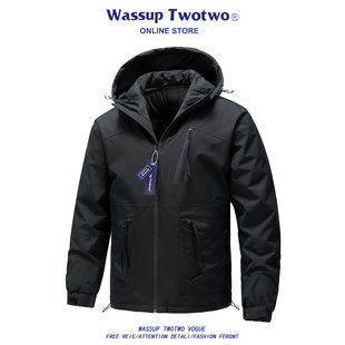 棉衣冬季 TWO工装 外套加厚连帽羽绒棉服防寒保暖棉袄子 TWO WASSUP