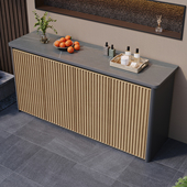 庭院铝合金储物柜户外花园格栅门防雨防晒收纳柜阳台全铝杂物柜