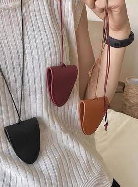 长款挂脖磁吸皮革墨镜挂绳项链女户外便携眼镜夹收纳毛衣链配饰品