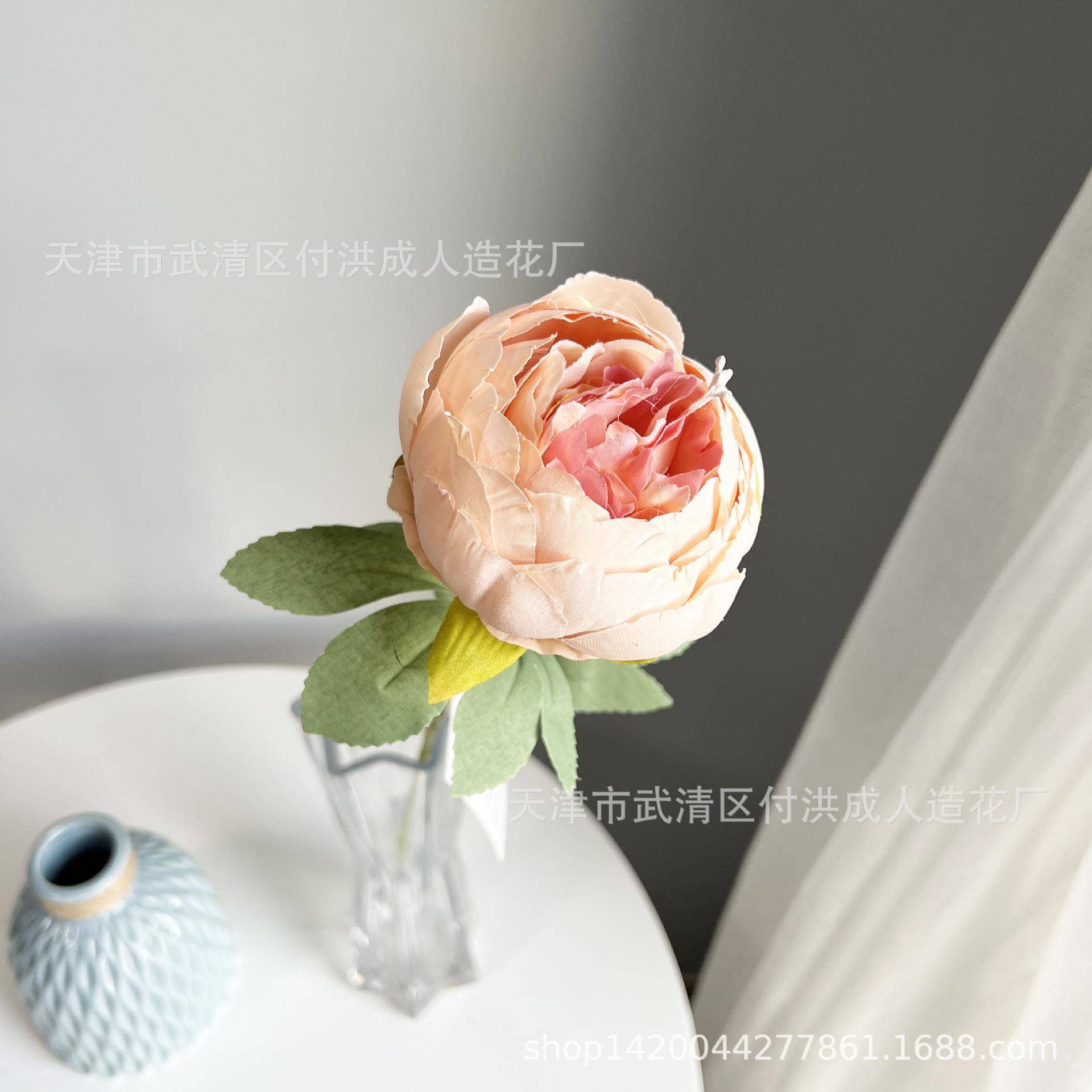 假花单头芍药牡丹婚庆仿真花婚礼堂装饰家居客厅摆件软装花艺