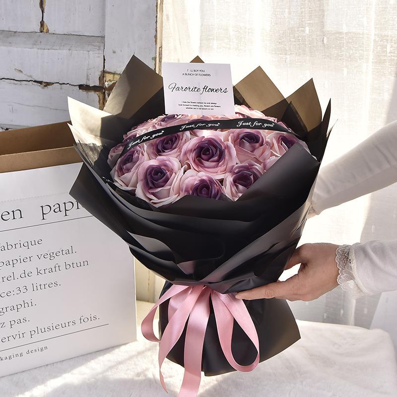 送女友生日礼物玫瑰花仿真花高级手工送闺蜜惊喜永生花香皂花跨境