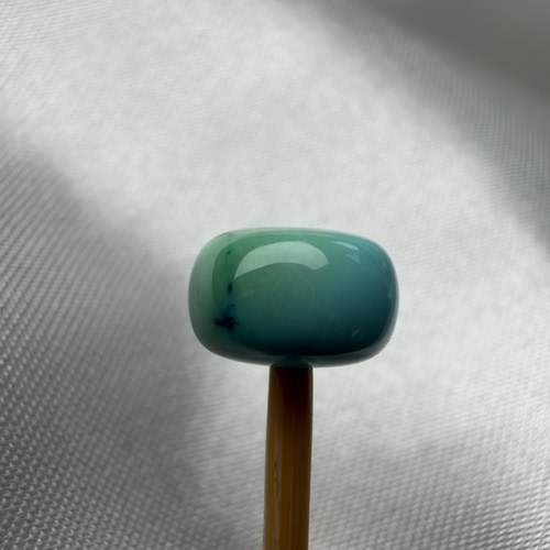 绿松石双色墩子8mm高5mm湖北原矿瓷釉级水草纹老型配饰