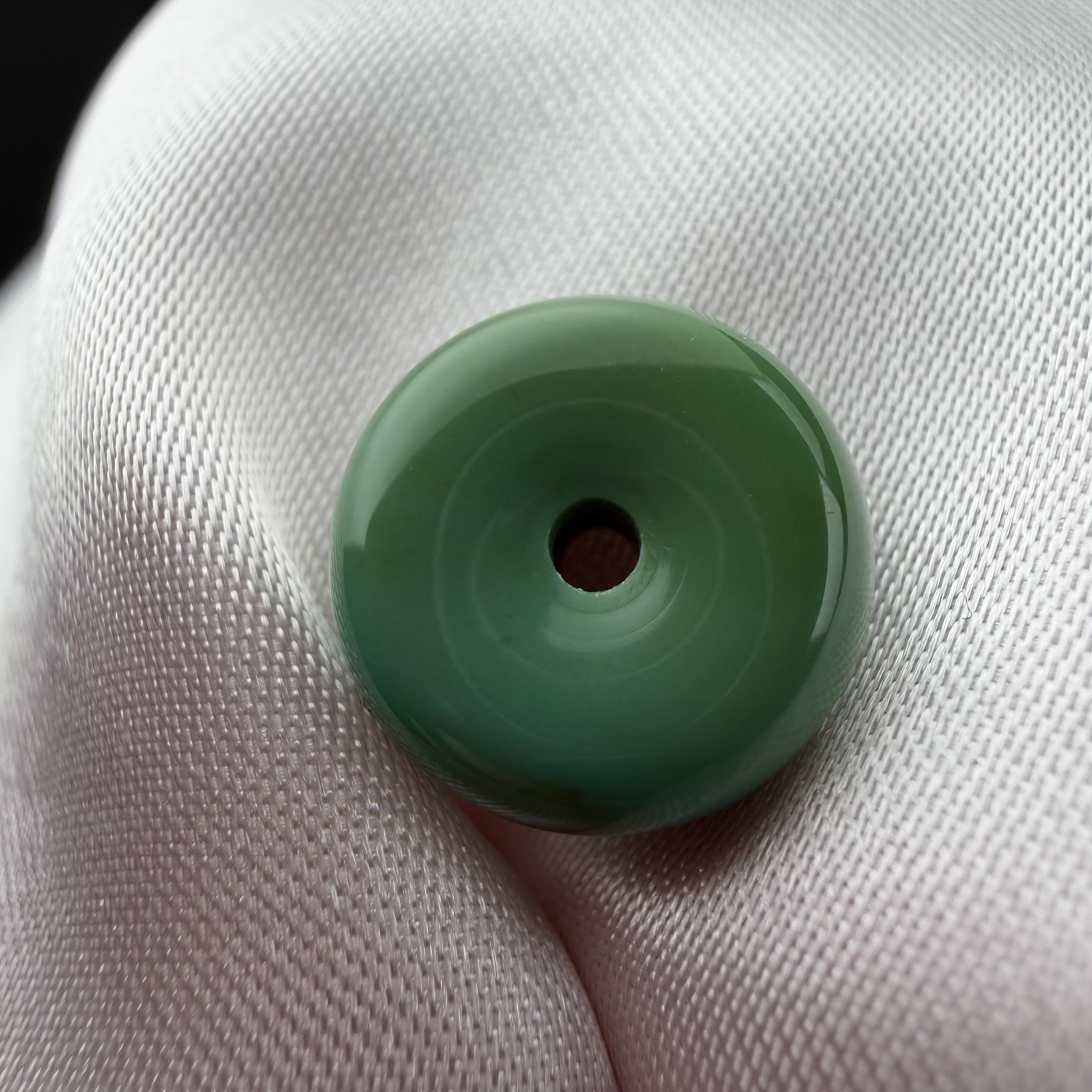 绿松石老油绿面包扣11.3mm厚4.9mm湖北原矿瓷釉级扣子隔珠配饰