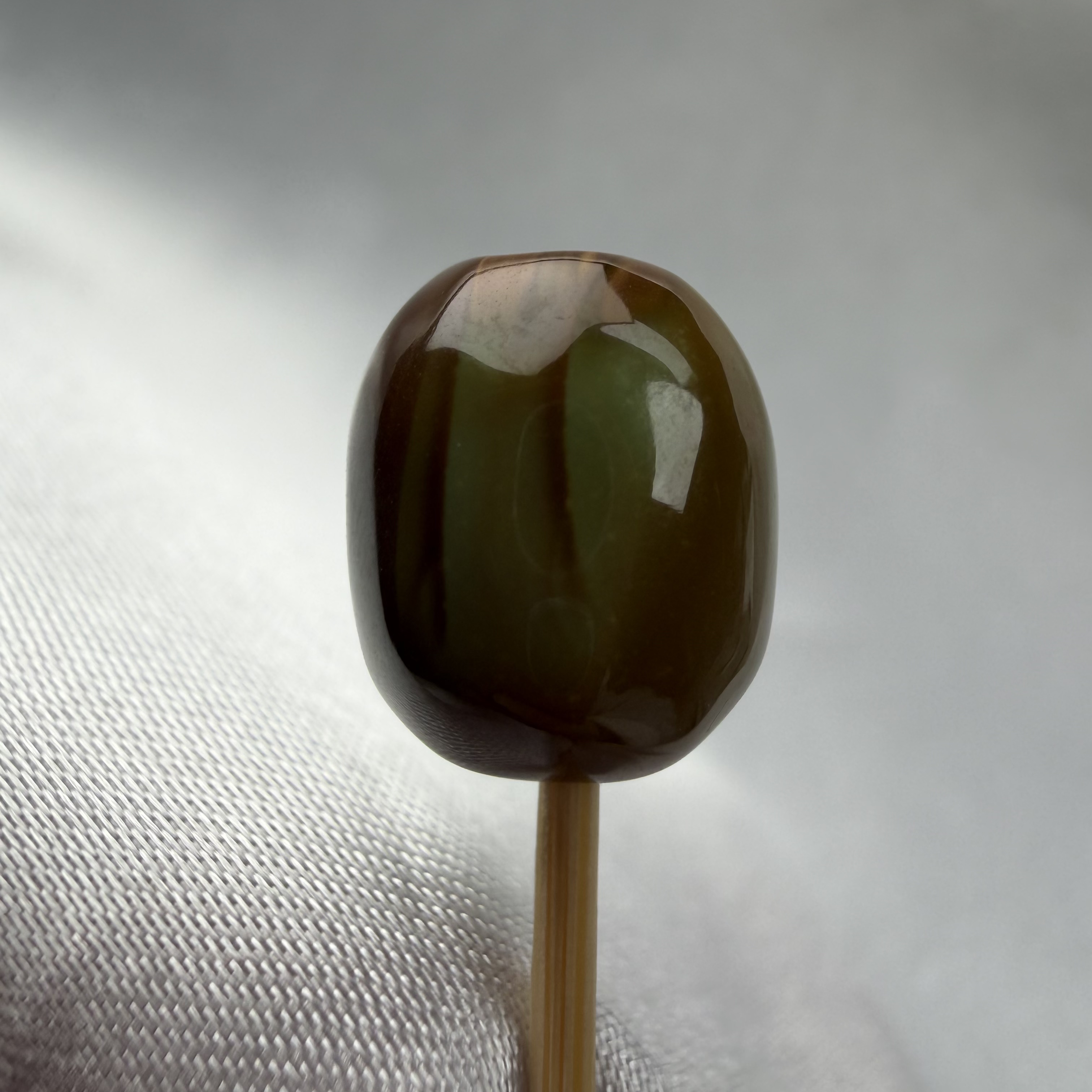 绿松石水波纹糖豆9mm厚9mm长10.8mm湖北原矿瓷釉级特色随形配饰