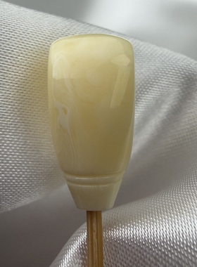 俄料白蜡蜜蜡三通对孔8.8mm厚10.3mm长18.7mm原矿精工佛头