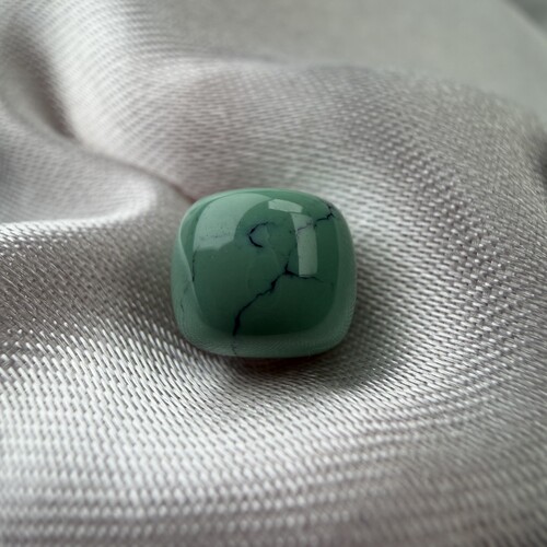 绿松石水草纹老型7.4mm湖北原矿瓷釉级苹果绿墩子隔珠