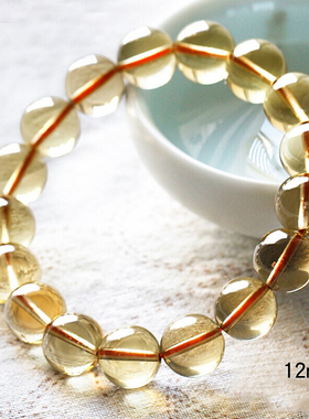 巴西天然柠檬黄水晶黄晶黄色手链