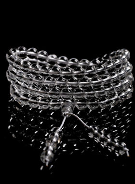 天然白水晶手链金刚萨埵修法水晶108颗佛珠念珠葫芦手串男女