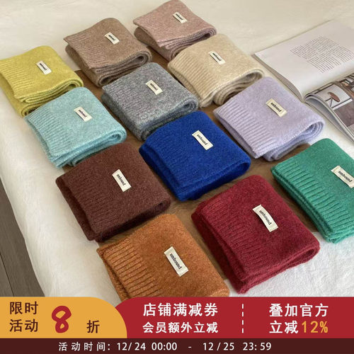 依依妈男女童软糯针织贴标保暖围巾冬季新款儿童时髦可露丽风围脖