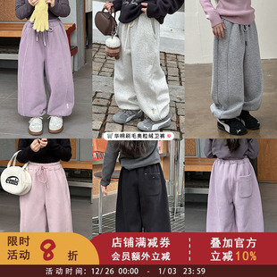 子儿童宝宝加厚保暖240g奥粒绒卫裤 依依妈女童韩版 百搭加绒休闲裤