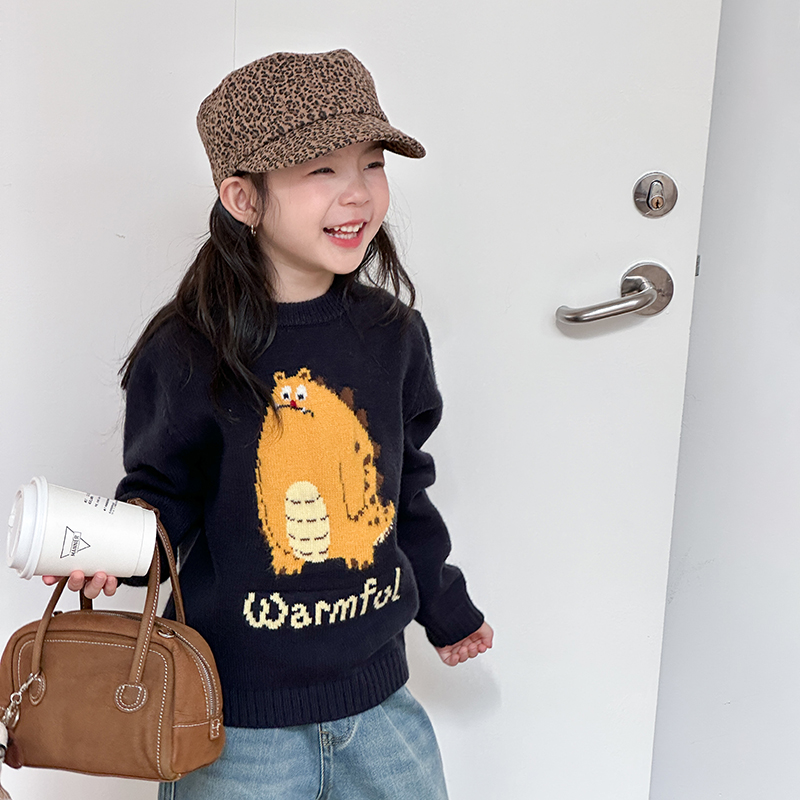 依依妈女童韩版可爱保暖毛衣儿童抗起球加厚保暖内搭针织衫冬上衣