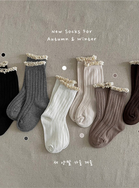 2025春秋新款可爱复古公主袜儿童袜子女童森系甜美蕾丝花边袜子潮