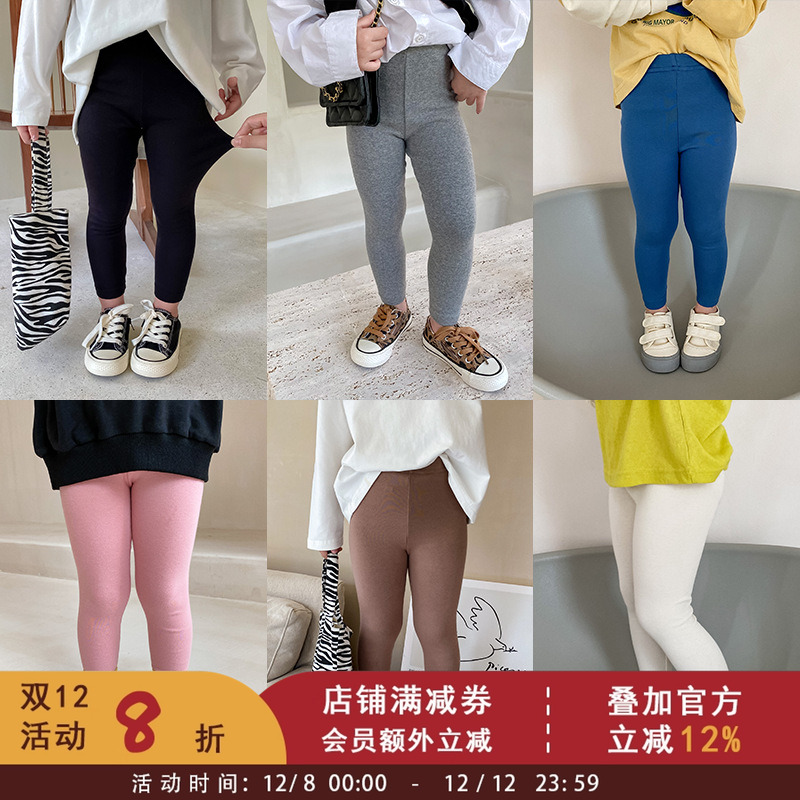 依依妈纯色柔软羊毛拉架打底裤