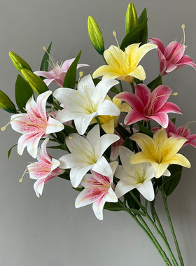 仿真花百合花假花客厅塑料花