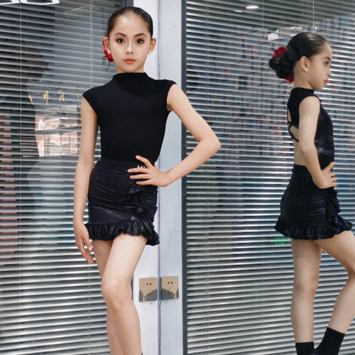 女童拉丁舞练功服分体班服演出服