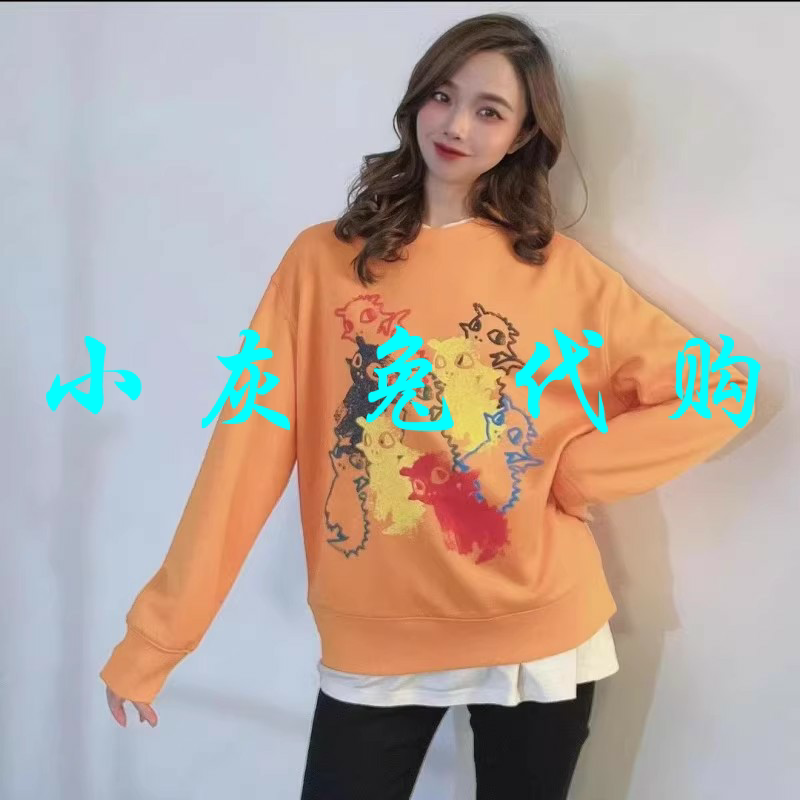 小灰兔代购印花加绒圆领卫衣女1300804-42275AE-