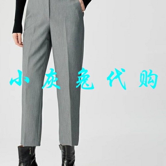 小灰兔代购2025秋灰色百搭直筒烟管裤休闲裤5100302-4222331-001