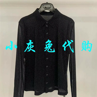 网纱长袖 2023春新款 黑色衬衫 1300782 小灰兔正品 139911 代购