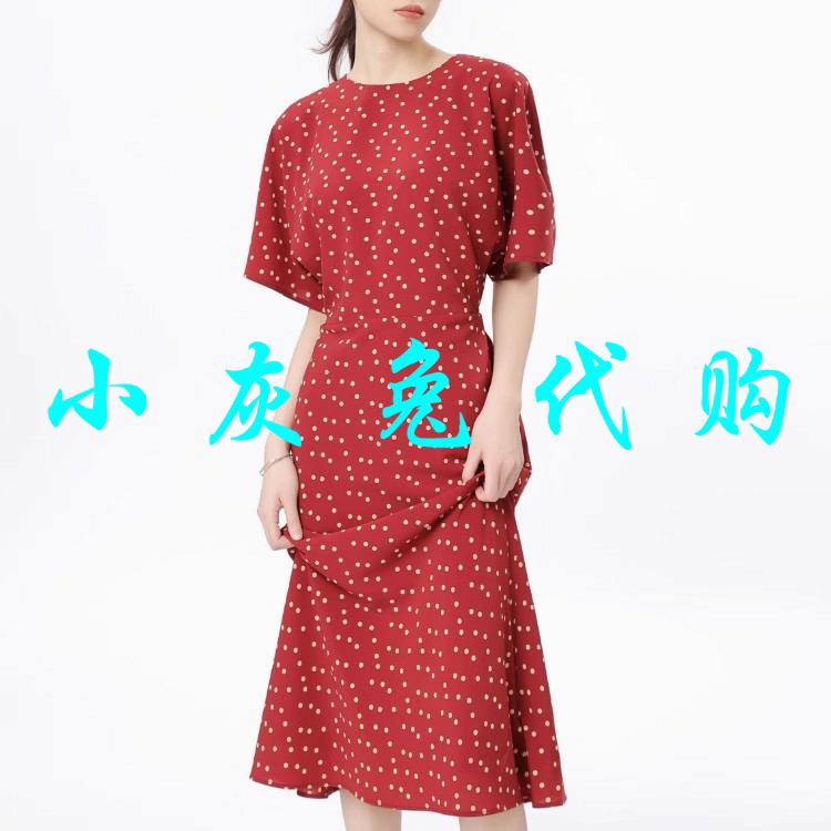 小灰兔2025夏复古波点连衣裙