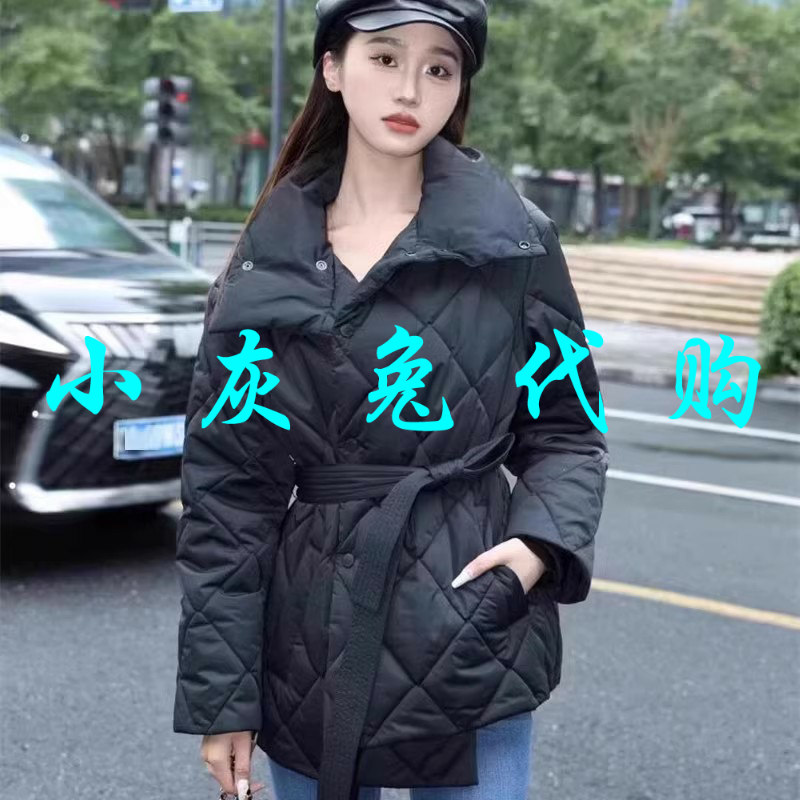 小灰兔代购保暖拉链系带新雪丽翻领棉服外套1400729