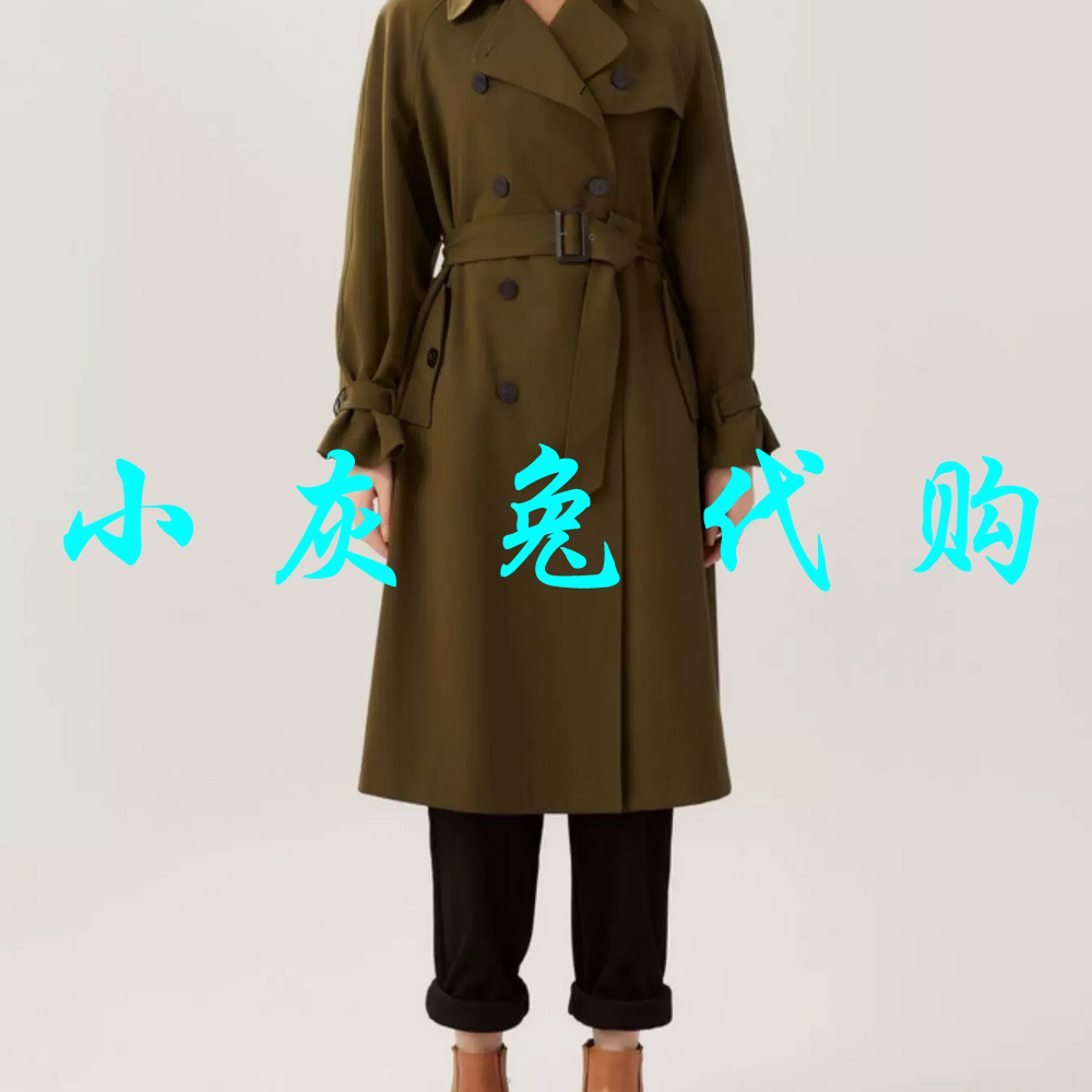 小灰兔代购2025秋新款百搭双排扣腰带中长款风衣外套女1400164