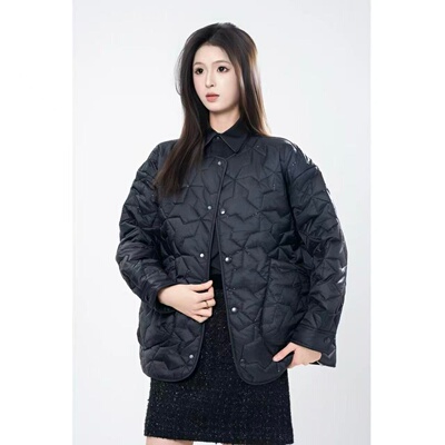 小灰兔代购2025冬新款宽松百搭菱格纹新雪丽棉服540073-1102411