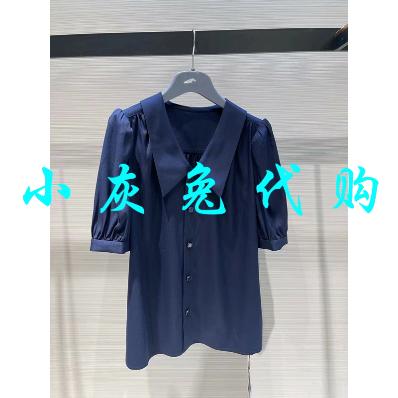 专柜正品折扣2022蚕丝短袖衬衫