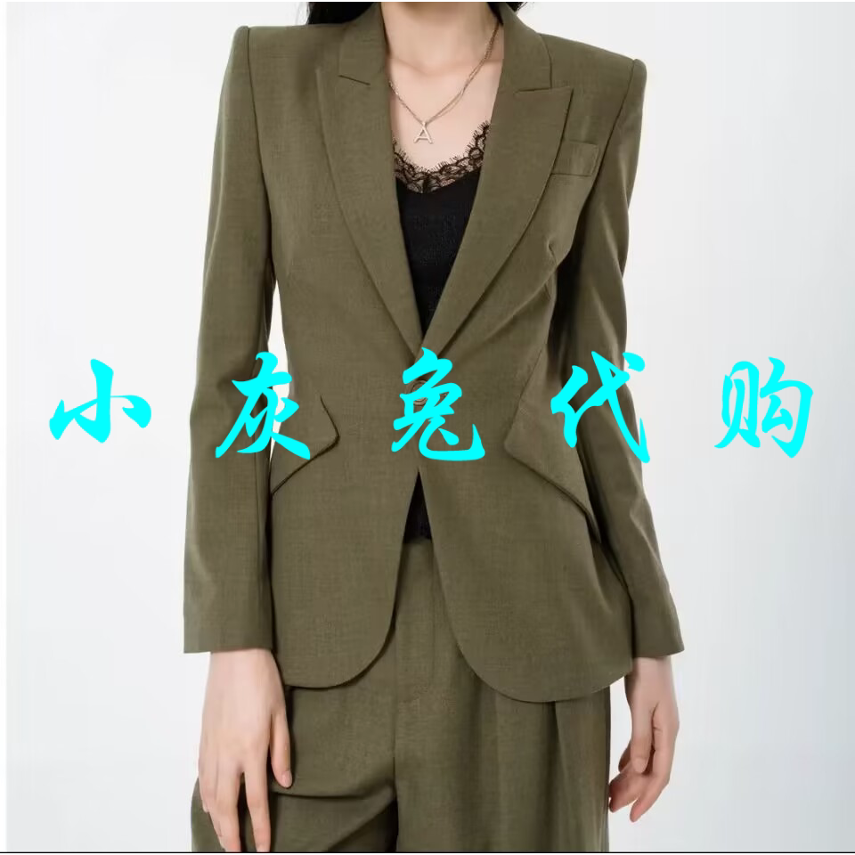小灰兔代购一粒扣收腰显瘦西装5400809-353269-