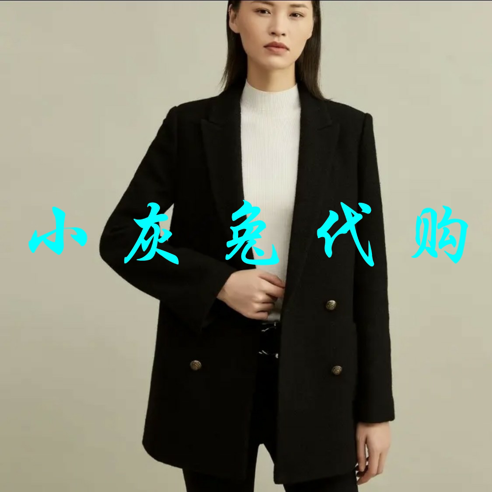 小灰兔正品代购秋双排扣羊毛西装外套1400120-4227011-001