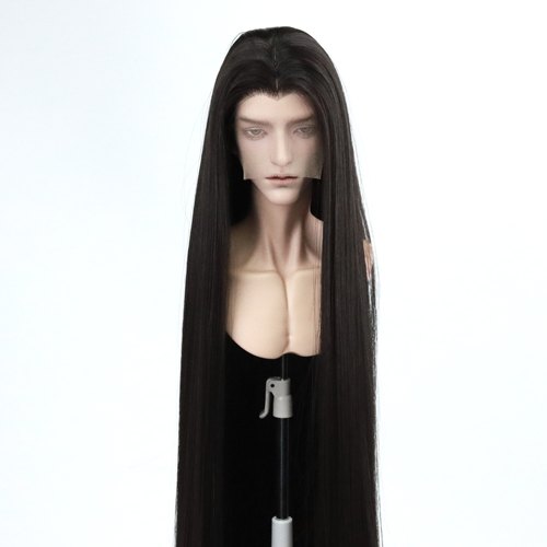 李氏越洋BJD假发手勾前蕾丝美人尖三尖60cm超长柔软丝长发坯