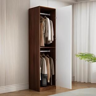 实木衣柜单门卧室家用单人储物柜出租房用省空间窄柜定制尺寸颜色