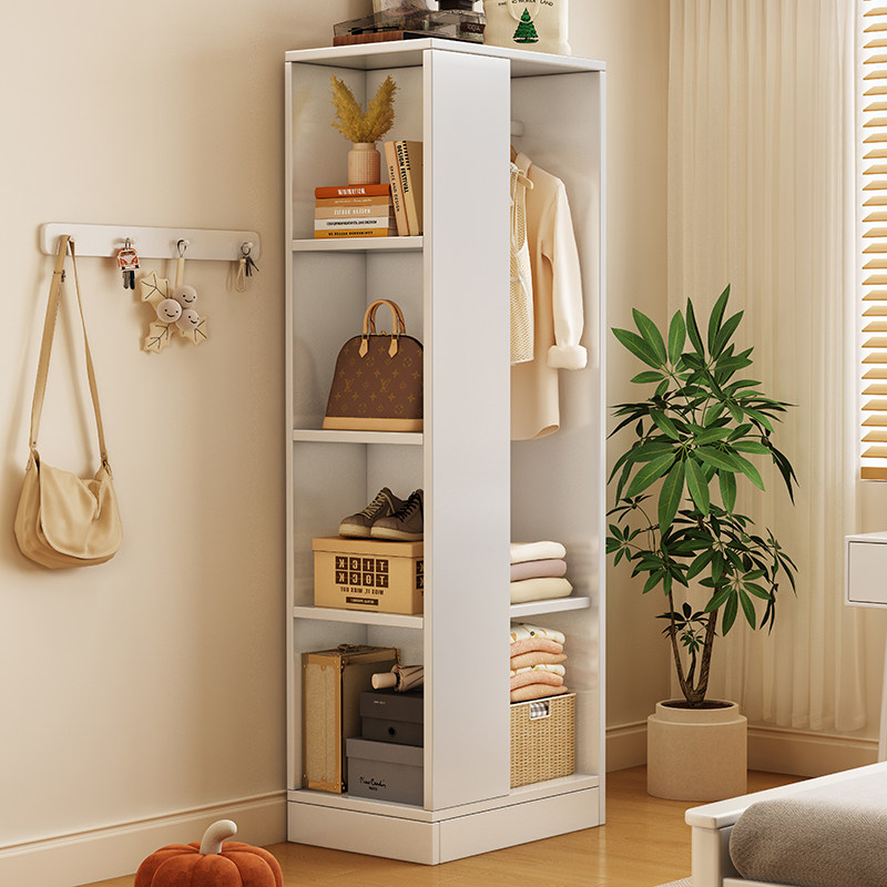 嘉羿转角实木衣柜卧室家用小型单门储物收纳柜衣橱书柜一体柜定制