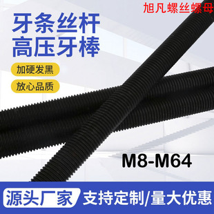 牙条丝杆通丝高强度发黑全螺纹牙棒M12M14M16M18M20M22M24M27 M64