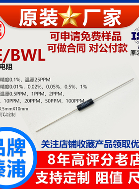 EE1/8标准无感高精度采样0.1％精密电阻1/2W 50R51R56R68R75 欧 B